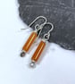 Scrolls orange aventurine silver earrings - Image 4