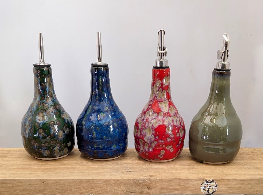 Oil dispenser Ceramic oil bottle Olive oil bottle vinegar dispenser domspottery