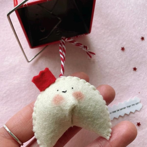 Mr. Dimple Felt Fortune Cookie, Quirky Decoration, Good Luck Present, lunar year