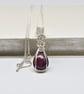 Ruby and Silver Wire Wrapped and Woven Pendant - Image 8