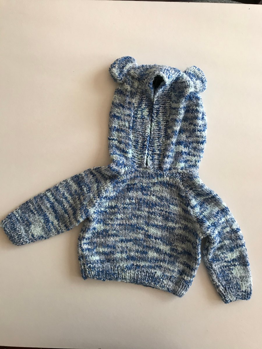 Lightweight hand knitted hoodie