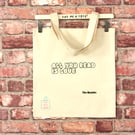 Cotton Book Bag Tote Bag featuring a Beatles Song Pun