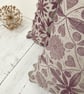 Hand Printed Organic Cotton Oblong Cushion - EIRA - Raspberry Red - Image 2