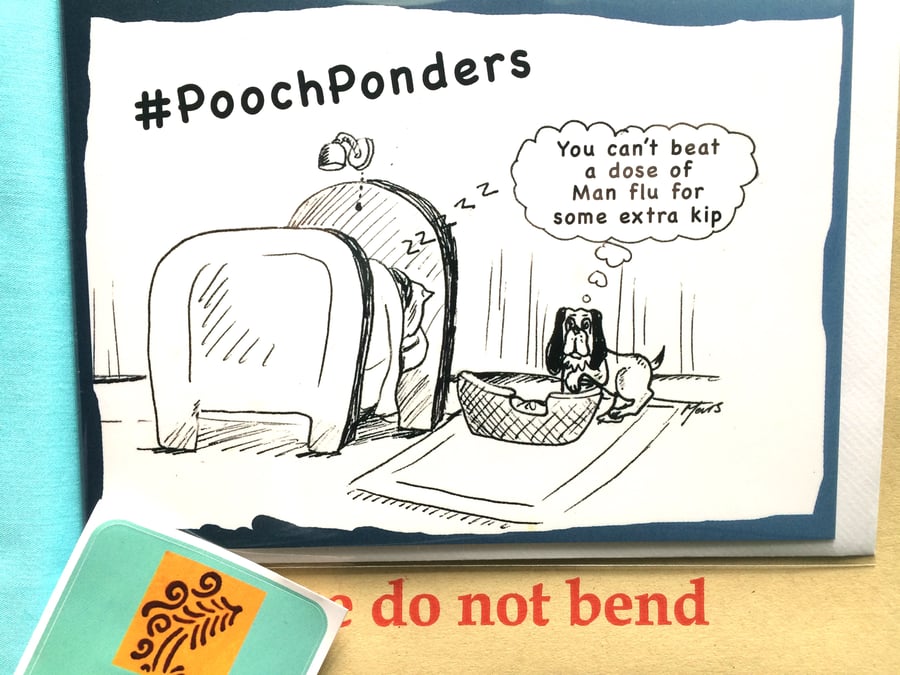 Card- Pooch Ponders Man Flu
