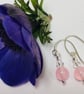 Sterling Silver Rose Quartz and Swarovski Crystal Earrings - Image 3