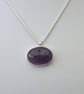 Sterling Silver and Amethyst Oval Pendant, February Birthstone  - Image 2