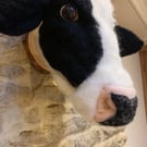 Handmade Faux Taxidermy Needle Felted Friesian Cow’s Head