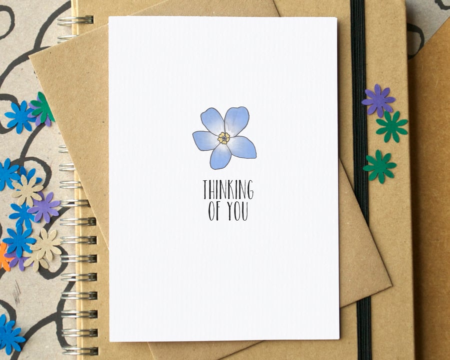 Forget Me Not "Thinking of You" Sympathy Card