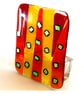 Candle Holder Fused Glass Tea light  Red Yellow  Dichroic 009 - Image 1