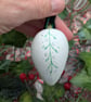 Mistletoe hand-painted ceramic heart Christmas bauble - Image 3