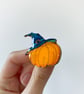 Halloween pumpkin pin badge floral brooch Wood resin jewelry lapel pin Backpack - Image 3