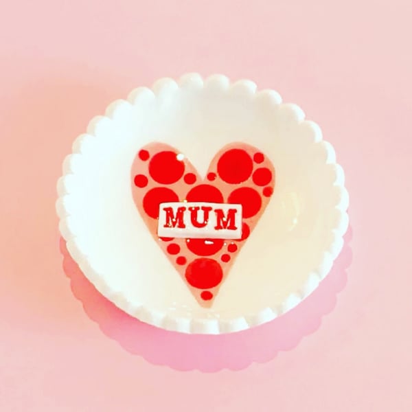 Mother’s Day Heart Trinket Dish, Ring Dish, Jewellery Dish