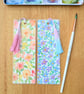 Bookmark Flowers Original Art, watercolour painting, laminated with tassel