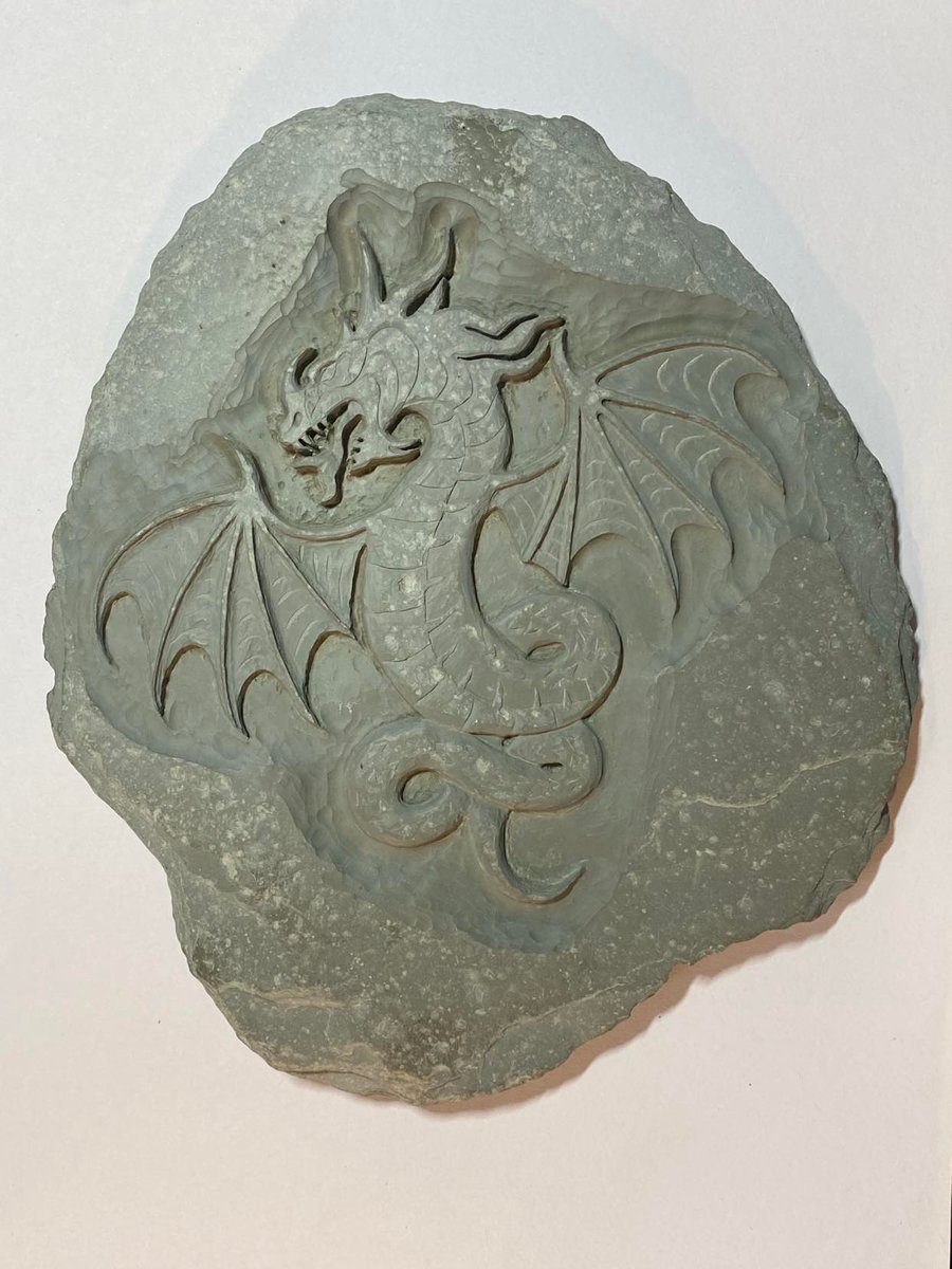Wyvern, Hand engraved in Devonian Mudstone