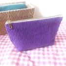 Corduroy zipper pouch