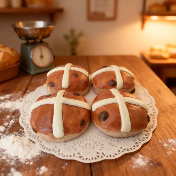 Handcrafted Fake Hot Cross Bun Decorative Easter Spring Decor