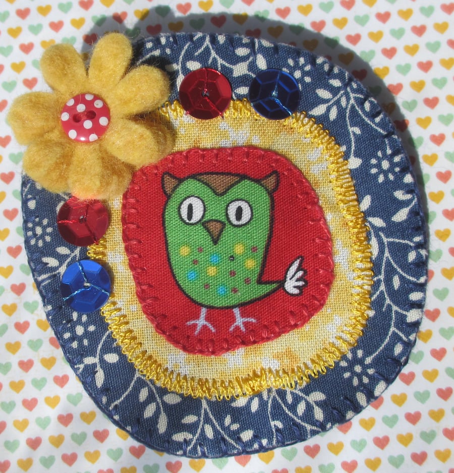 Bright and Bold Owl Brooch