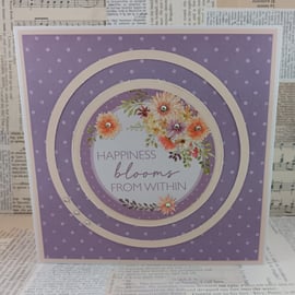 Handmade card - Happiness blooms from within