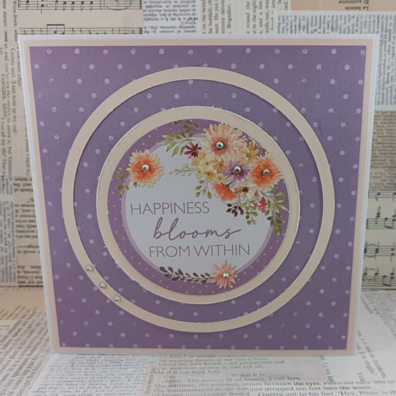Handmade card - Happiness blooms from within