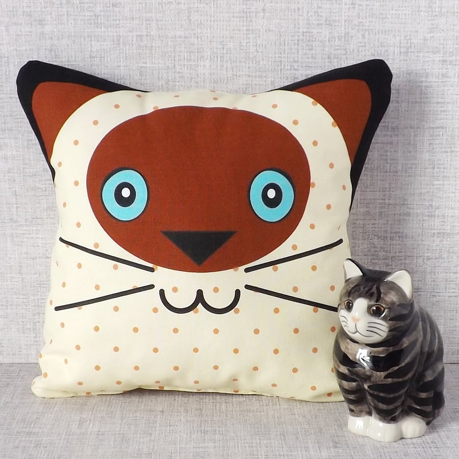 Siamese cat cushion, cuddle cushion, accent cushion