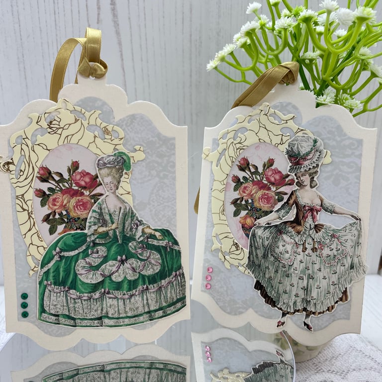 Library - Marie Antoinette set of 2 tags Design 2 by Carolee Crafts  PB11 - 0019