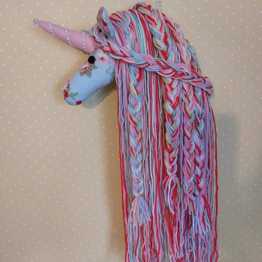 Handmade Fabric Hanging unicorn 
