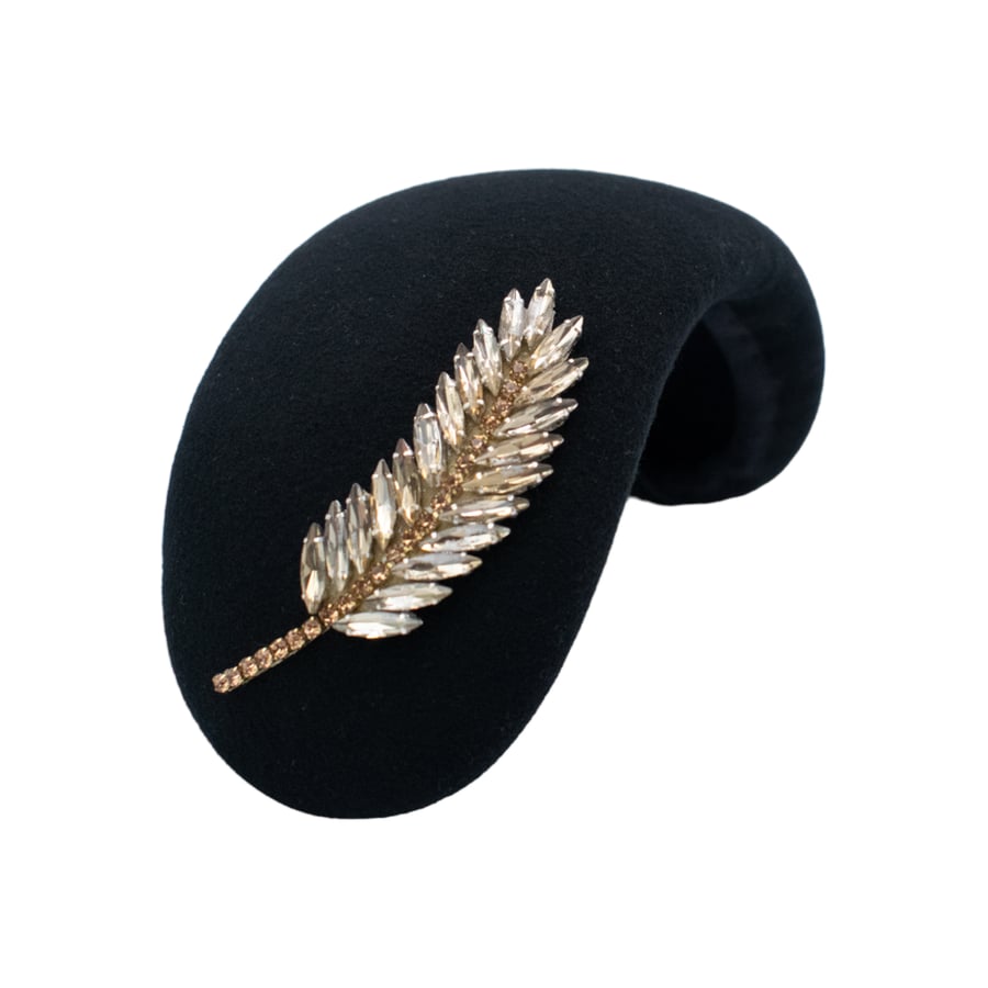 Black Felt Headband Occasion Hat