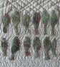 12 Free Motion Embroidered Green Leaf Organza Embellishments Card Making  - Image 1