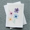 original hand painted floral greetings card ( ref F 965 )
