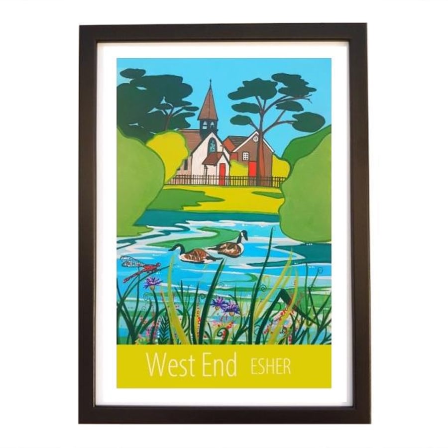 Esher West End travel poster print by Susie West