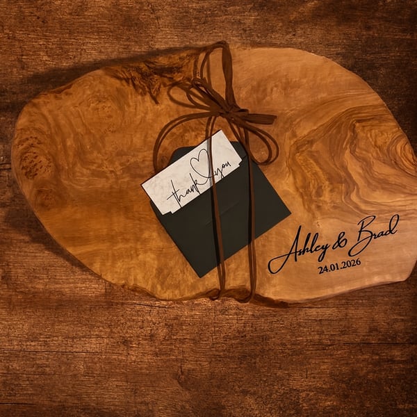 Handmade Olive Wood Serving Board – Rustic Kitchen Décor & Thoughtful Gift -35CM