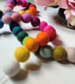 Felt Ball Garland – Bright Colours, 250cm, Handmade Fairtrade Decoration