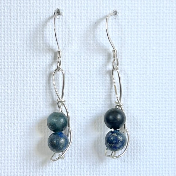 Lapis Lazuli earrings sterling silver