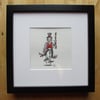 Tiny Art: Morris Dancer – original art, framed watercolour painting