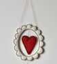 'Love you' - Heart Surrounded by a Scalloped Frame  - Hanging Decoration - Image 3