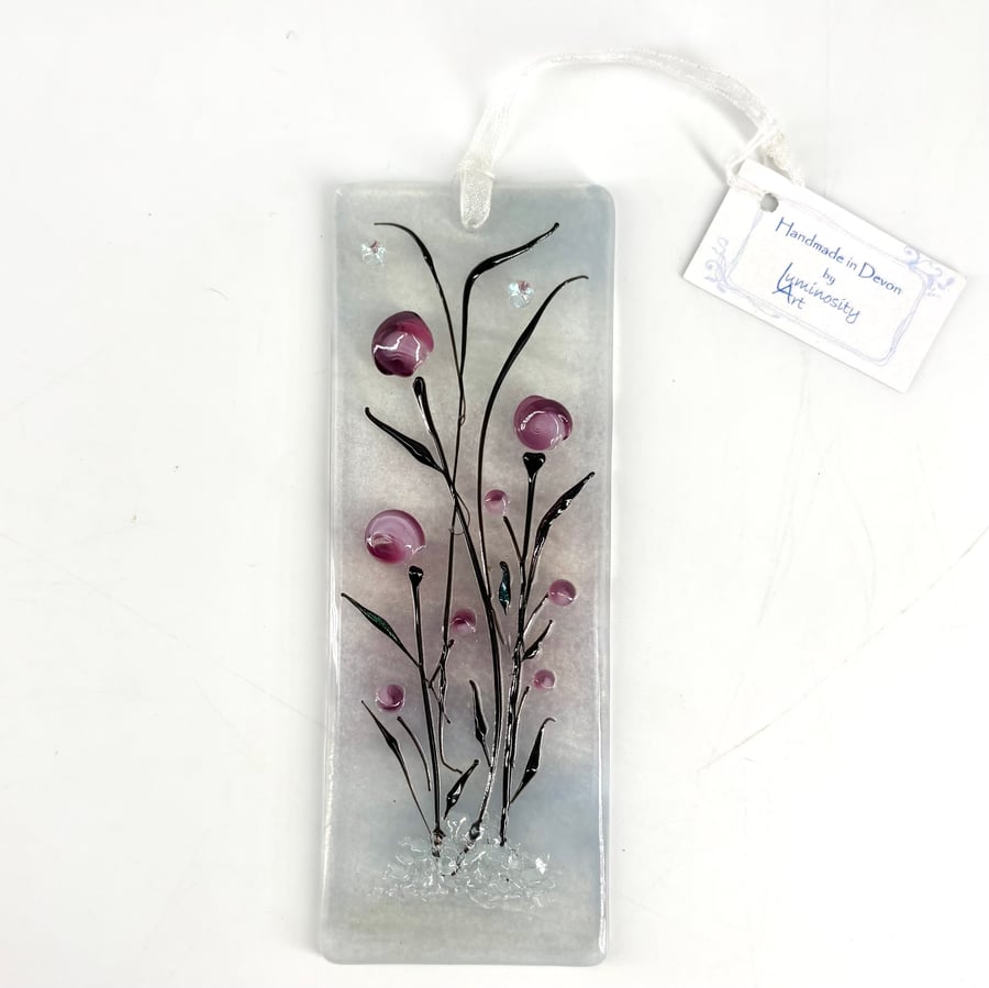 Pretty Glass Light Catcher -  Delicate Floral Design 