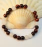 Red Tiger's Eye And Frosted White Jade Bracelet - Handmade In Devon. - Image 2
