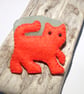 Orange Cat Felt Brooch - UK Free Post - Image 1