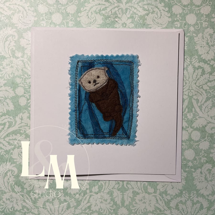 Sea Otter greetings card