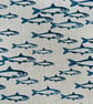 Sardine Fish  Nautical Marine Tablecloth Linen Look  Various Size