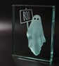 Placard Ghost - deep sandblasted glass block - Image 1