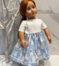 Dolls Pale Blue Snowman Dress