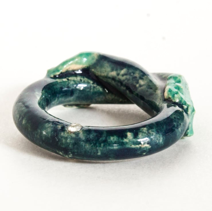 Ceramic Ring - Serpent Fin Band - Folksy
