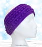 Crochet headband, ear warmer. Ladies purple twist ear warmer. Purple headband. - Image 4