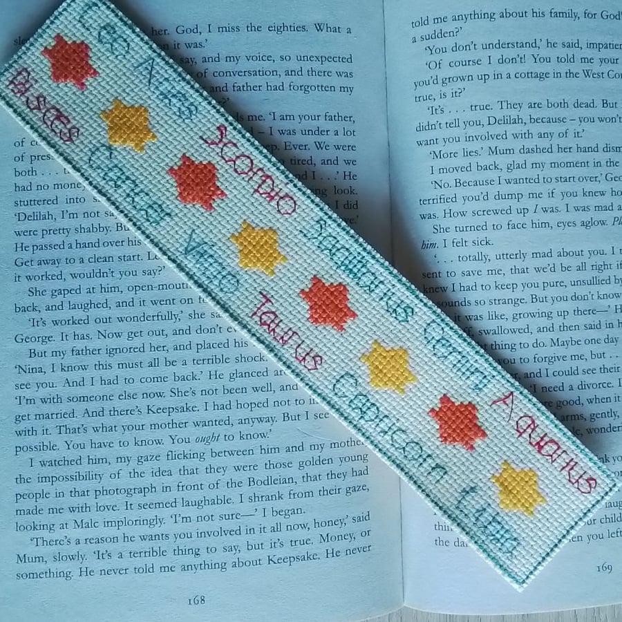 Zodiac Bookmark, Horoscope Bookmark, Astrology Bookmark - Yellow