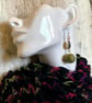 Merino Wool ball earrings with metal charm - Image 4