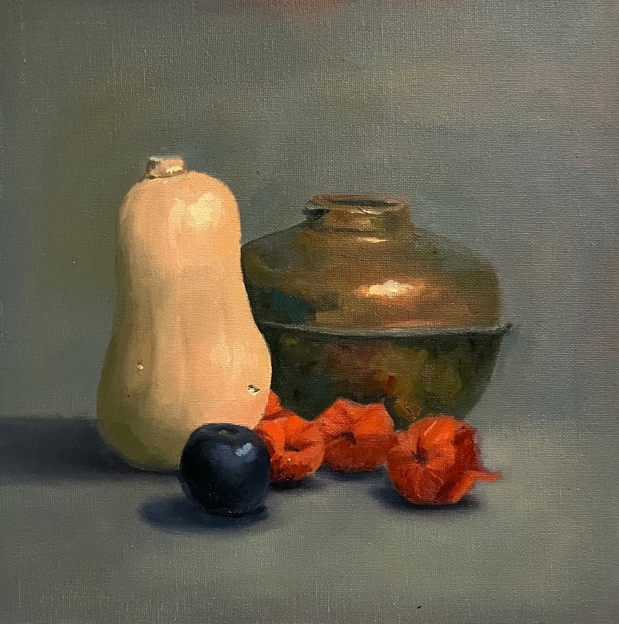 Fruits of autumn - Oil painting, still life