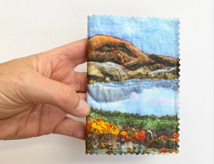 Sunset countryside sewing needle and pins case. 