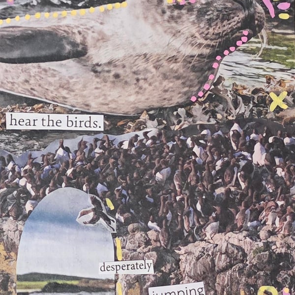 Hear the birds, desperately jumping  - Surreal Series 2 - ACEO
