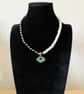 Handcrafted Natural Green Agate Ru Yi Pendant Necklace